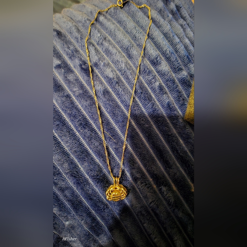 Gold Plated Minimalist Necklace with Dainty Crab Pendant